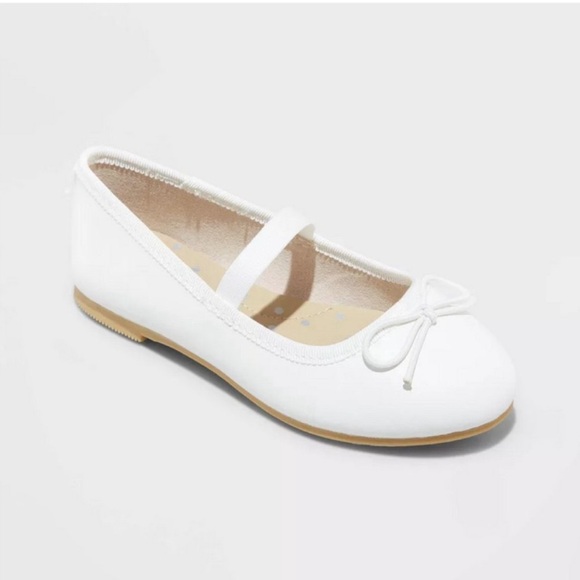 Toddler Girls' Nora Slip-On Ballet Flats White - Cat & Jack™ 5 - Picture 10 of 10